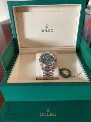 Rolex | Datejust | 126234 | White gold | 36 mm | Gold/Steel | Green | Automatic