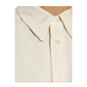 Light Beige Front Button Fastening Classic Collar Drop Shoulder Buttoned Cuffs