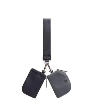 Lululemon Dual Pouch Wristlet Oil Grey/Black Nigh