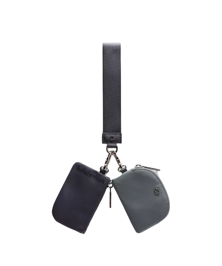 Lululemon Dual Pouch Wristlet Oil Grey/Black Nigh