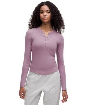 Lululemon Hold Tight Long-Sleeve Henley Lavender Lux