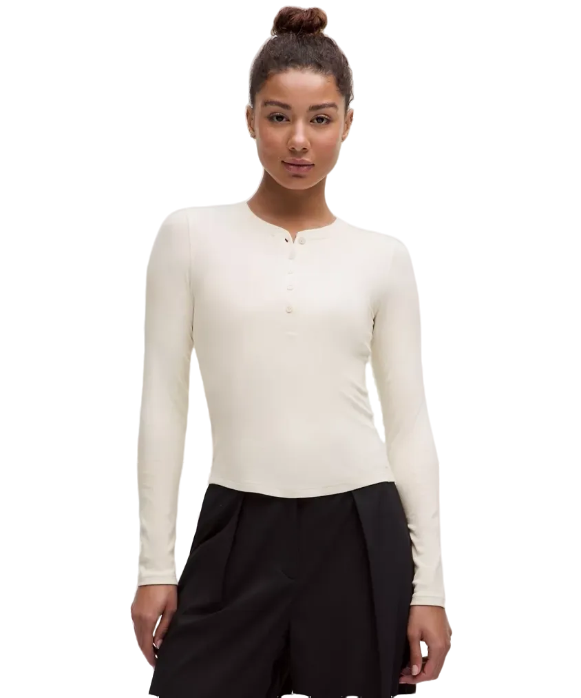 Lululemon Hold Tight Long-Sleeve Henley Light Ivory