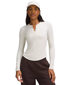 Lululemon Hold Tight Long-Sleeve Henley Bone