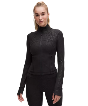 Lululemon Define Cropped Jacket Nulu Leopard Daisy Emboss Black