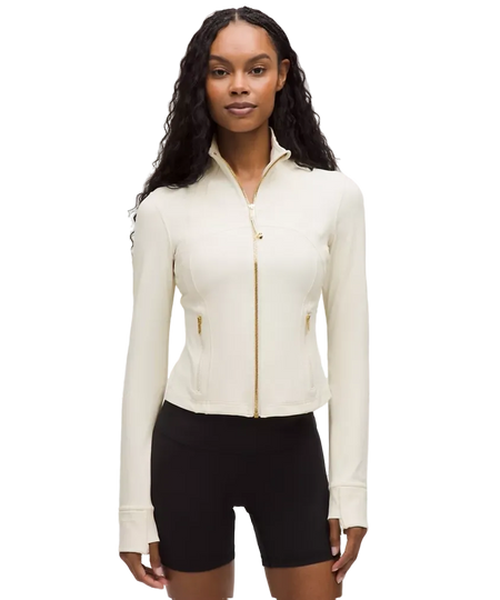 Lululemon Define Cropped Jacket Nulu Light Ivory/Gold