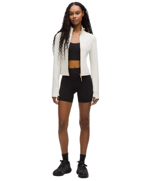 Lululemon Define Cropped Jacket Nulu Light Ivory/Gold
