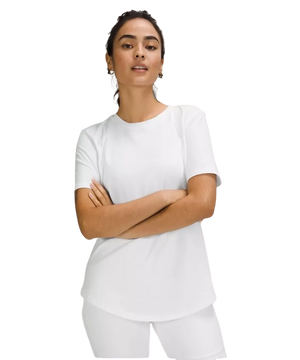 Lululemon Love Curved-Hem Crewneck T-Shirt White