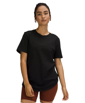 Lululemon Love Curved-Hem Crewneck T-Shirt Pink Haze Black