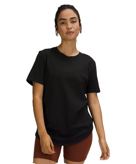 Lululemon Love Curved-Hem Crewneck T-Shirt Pink Haze Black