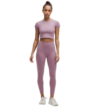 Lululemon Swiftly Tech Cropped Shorts-Sleeve Shirt 2.0 Lavender Lux