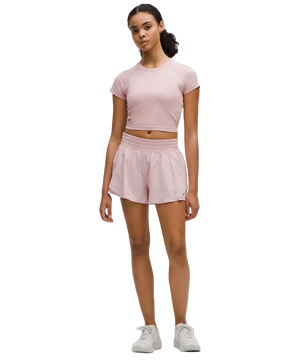 Lululemon Swiftly Tech Cropped Shorts-Sleeve Shirt 2.0 Pink Haze