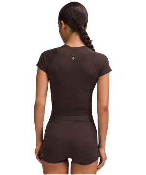Lululemon Swiftly Tech Cropped Shorts-Sleeve Shirt 2.0 Espresso