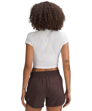 Lululemon Swiftly Tech Cropped Shorts-Sleeve Shirt 2.0 White