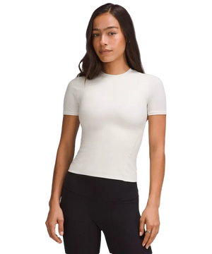 Lululemon Wundermost Ultra-Soft Nulu Hip-Length Crewneck Shirt Bone
