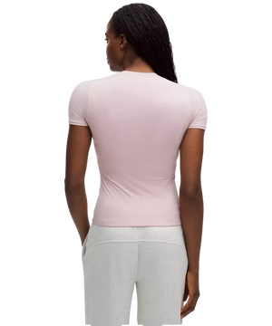 Lululemon Wundermost Ultra-Soft Nulu Hip-Length Crewneck Shirt Pink Haze