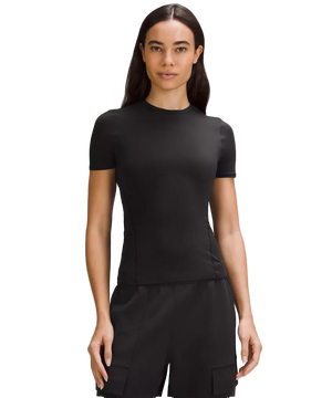 Lululemon Wundermost Ultra-Soft Nulu Hip-Length Crewneck Shirt Black