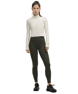 Lululemon It's Rulu Cropped Half Zip Updated Bone
