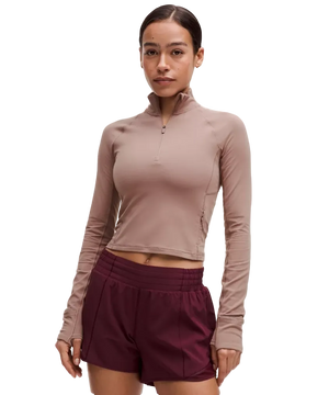 Lululemon It's Rulu Cropped Half Zip Updated Twilight Rose