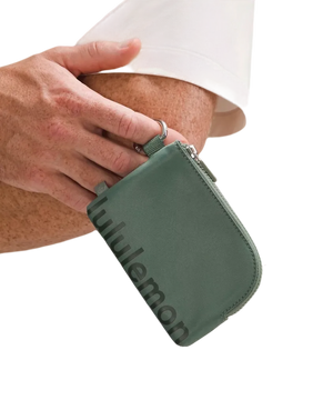 Lululemon Clippable Card Pouch Grey Eucalyptus/Legacy Green