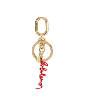 Lululemon Metal Script Keychain Lulu Red/Gold