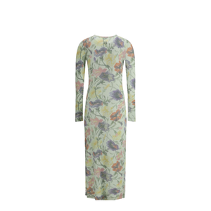 Dress in Silk and Cotton Multicolor