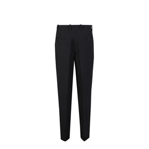 Adjustable drawstring waist. Tapered cut. Front zip closure. Side pockets