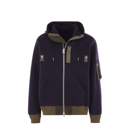Hoodie with Bomber-Style Inserts