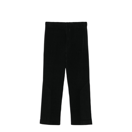 Black Elasticated Waistband Plissé Effect