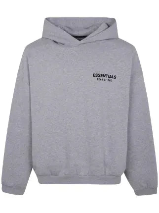 FEAR OF GOD ESSENTIALS raised-logo hoodie grey