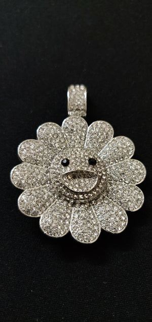 MURAKAMI FLOWER ICED OUT PENDANT (SILVER)