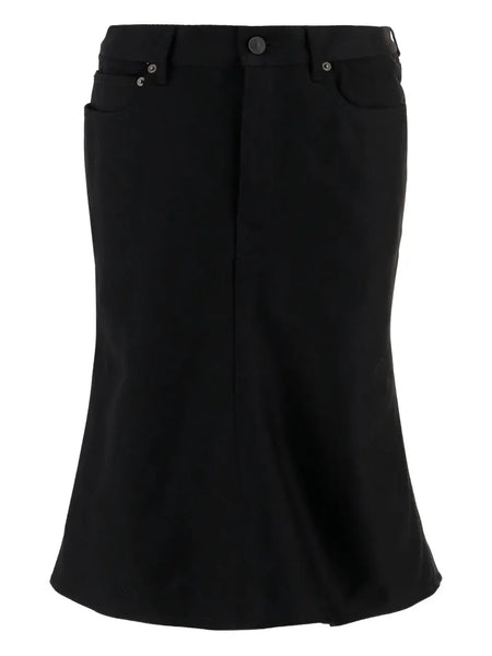godet denim skirt