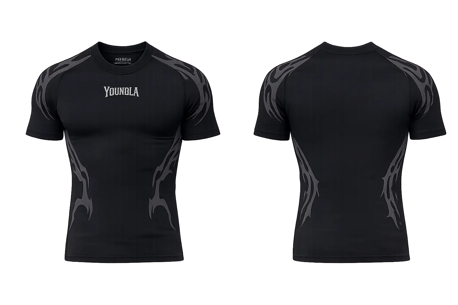 Gothic Compression Tees Black/Blue