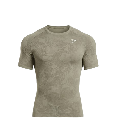 Geo Seamless T-Shirt slim fit (Linen Brown/Camo Brown)