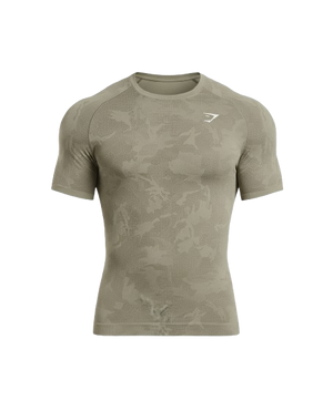 Geo Seamless T-Shirt slim fit (Linen Brown/Camo Brown)