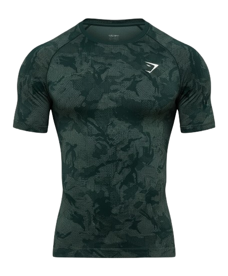 Geo Seamless T-Shirt (Deep Petrol Blue/Unit Green)