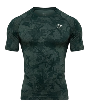 Geo Seamless T-Shirt (Deep Petrol Blue/Unit Green)