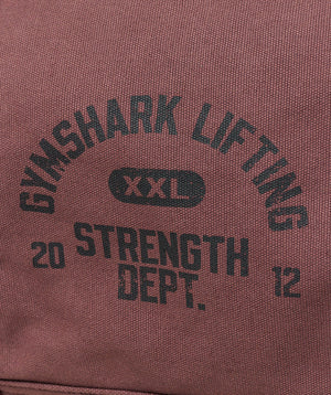 Gymshark Strength Dept Canvas Duffle Bag Burgundy Brown