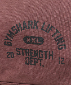 Women's Gymshark Strength Dept Canvas Duffle Bag Burgundy Brown