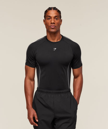 Gymshark Clean Contour Seamless T-Shirt - Black/White