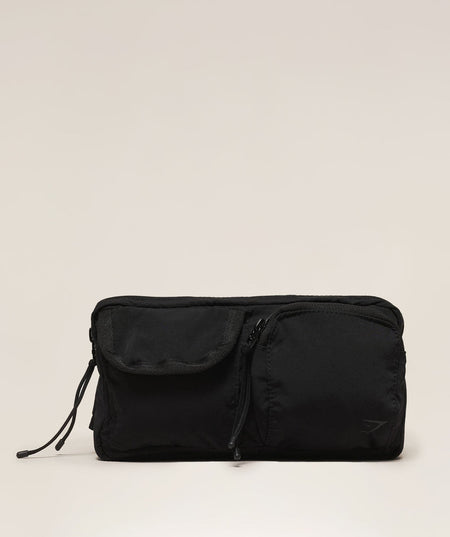 Women's Gymshark Pleat Sling Bag Black