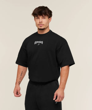 Gymshark Outline Graphic T-Shirt oversized fit Black