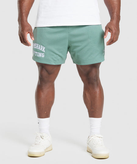 Gymshark Lifting Mesh 5" Shorts Celeste Blue