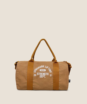 Women's Gymshark Strength Dept Mini Canvas Duffle Bag Antique Gold