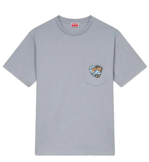 Kenzo Embroidered Jungle Heart Pocket T-Shirt (Grey)