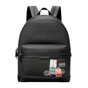 Michael Kors Embellished Medium Cooper Signature Logo Backpack Black