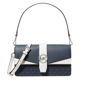 Michael Kors Greenwich Medium Signature Logo Convertible Shoulder Bag Admirl Multi