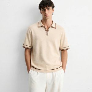 Monaco Knit Polo – Warm Oat