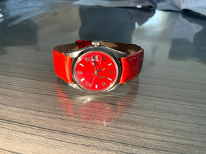 Rolex | Oysterdate Precision | 6494 | Steel | 34 x 42 mm | Leather | Red | Manual winding
