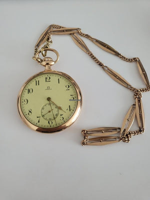 Omega Grand Prix Paris 1900 Taschenuhr aus Gold