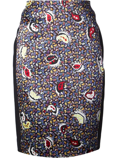 paisley print pencil skirt